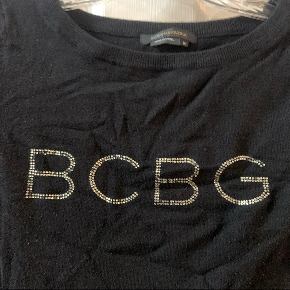 BCBGMaxazria Black BCBG Rhinestone Lightweight Sweater M - Picture 6 of 9